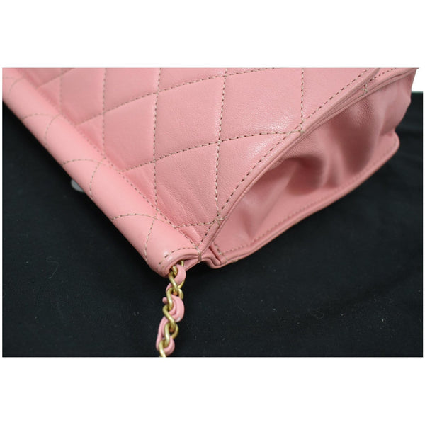 CHANEL Matelasse Costume Pearl Leather Shoulder Bag Pink