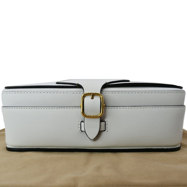 BURBERRY Large Square Leather Satchel Bag White