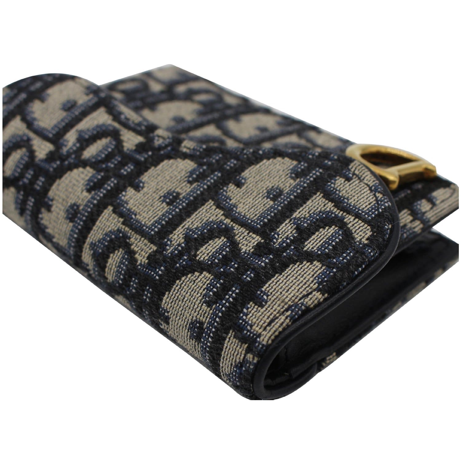 Dior Oblique Business Card Holder Jacquard Beige in Jacquard with