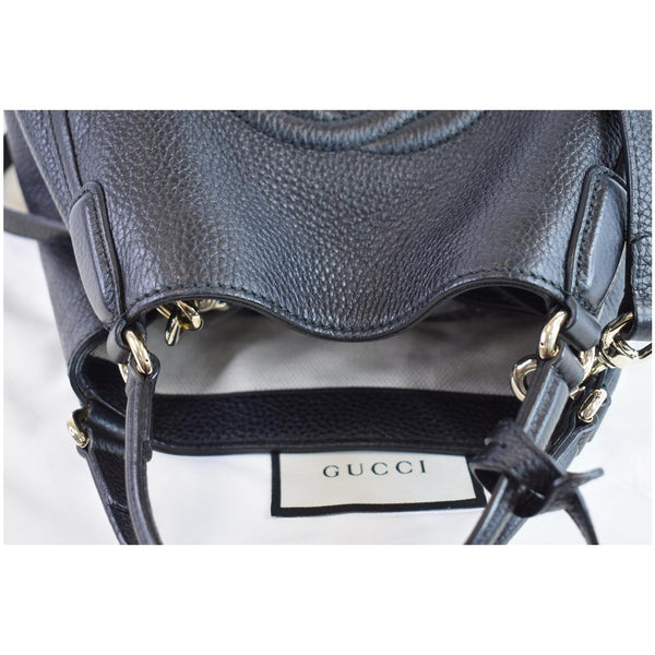 GUCCI Soho Small Pebbled Leather Shoulder Bag Black 336751