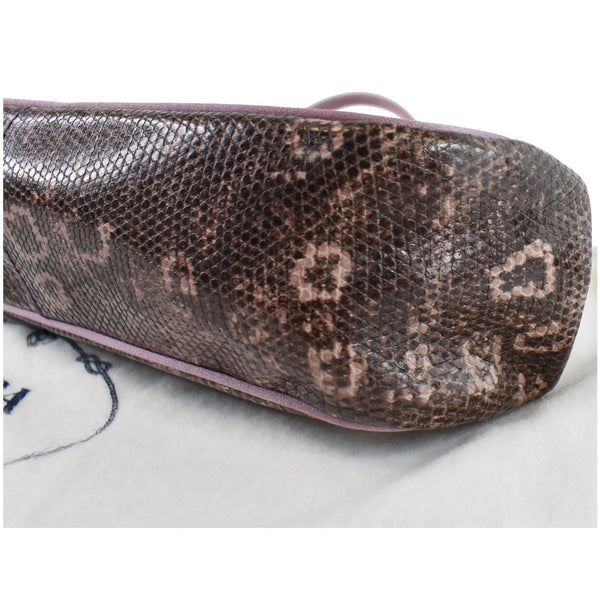 PRADA Sera Lizard Skin Satchel Bag Purple