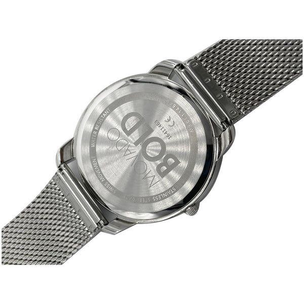 MOVADO Bold Thin Swiss Stain Steel Mesh Band Watch Grey Dial 42MM