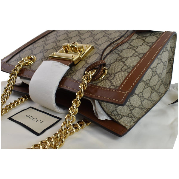 Gucci Padlock Small GG Supreme Canvas Shoulder bag gold chain