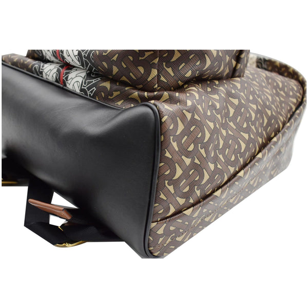 BURBERRY Bridle Stripe Monogram Print E-canvas Backpack Brown