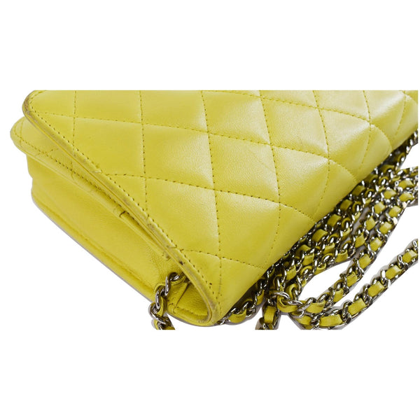 Chanel Wallet On Chain Lambskin Leather Bag side seam