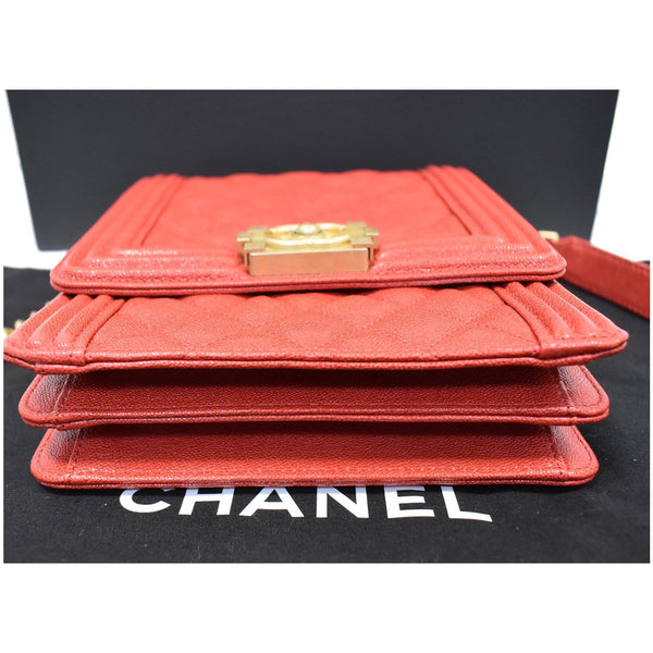 Chanel North-South Boy Quilted Caviar Leather Crossbody bag for sale