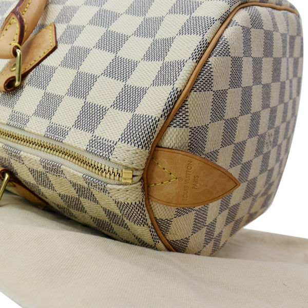 LOUIS VUITTON Speedy 35 Damier Azur Satchel Bag White