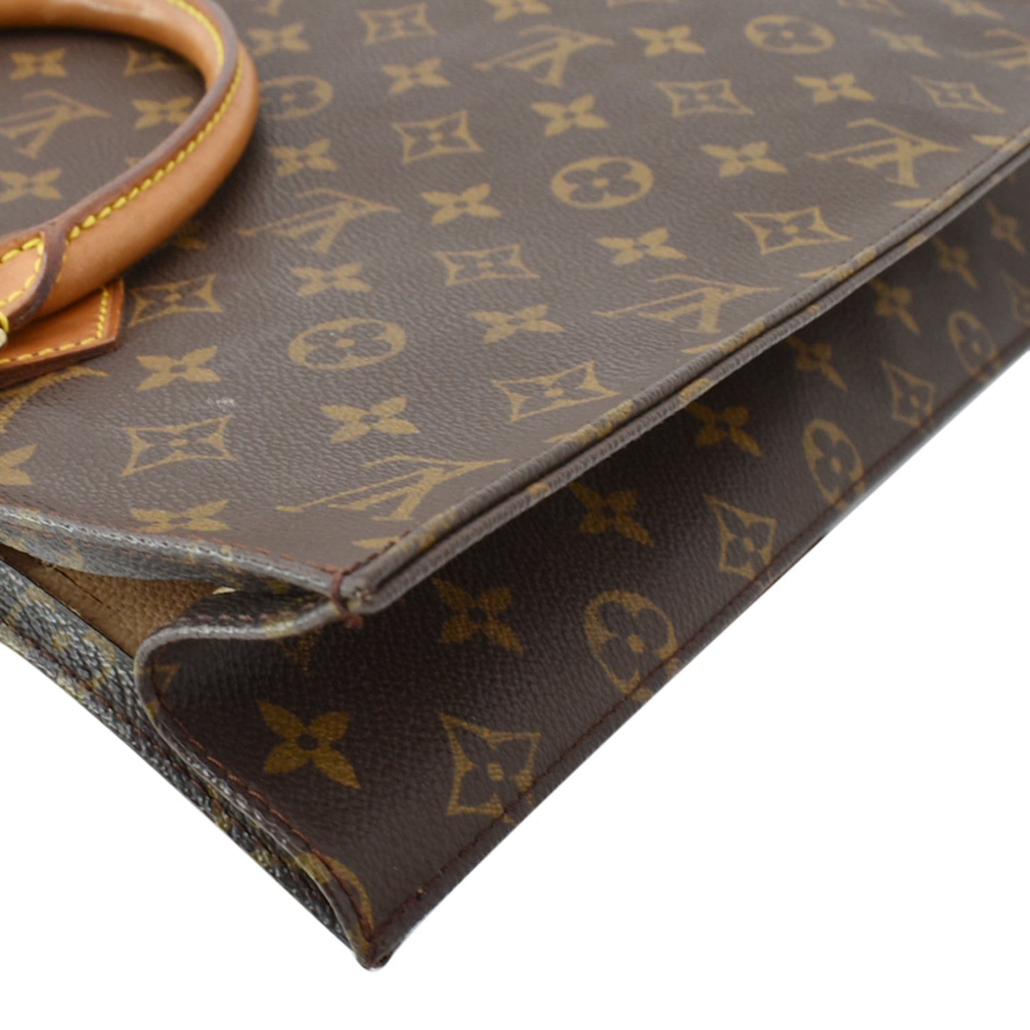 Louis Vuitton Sac Plat Top Handle Bag Brown Canvas Patch for sale online
