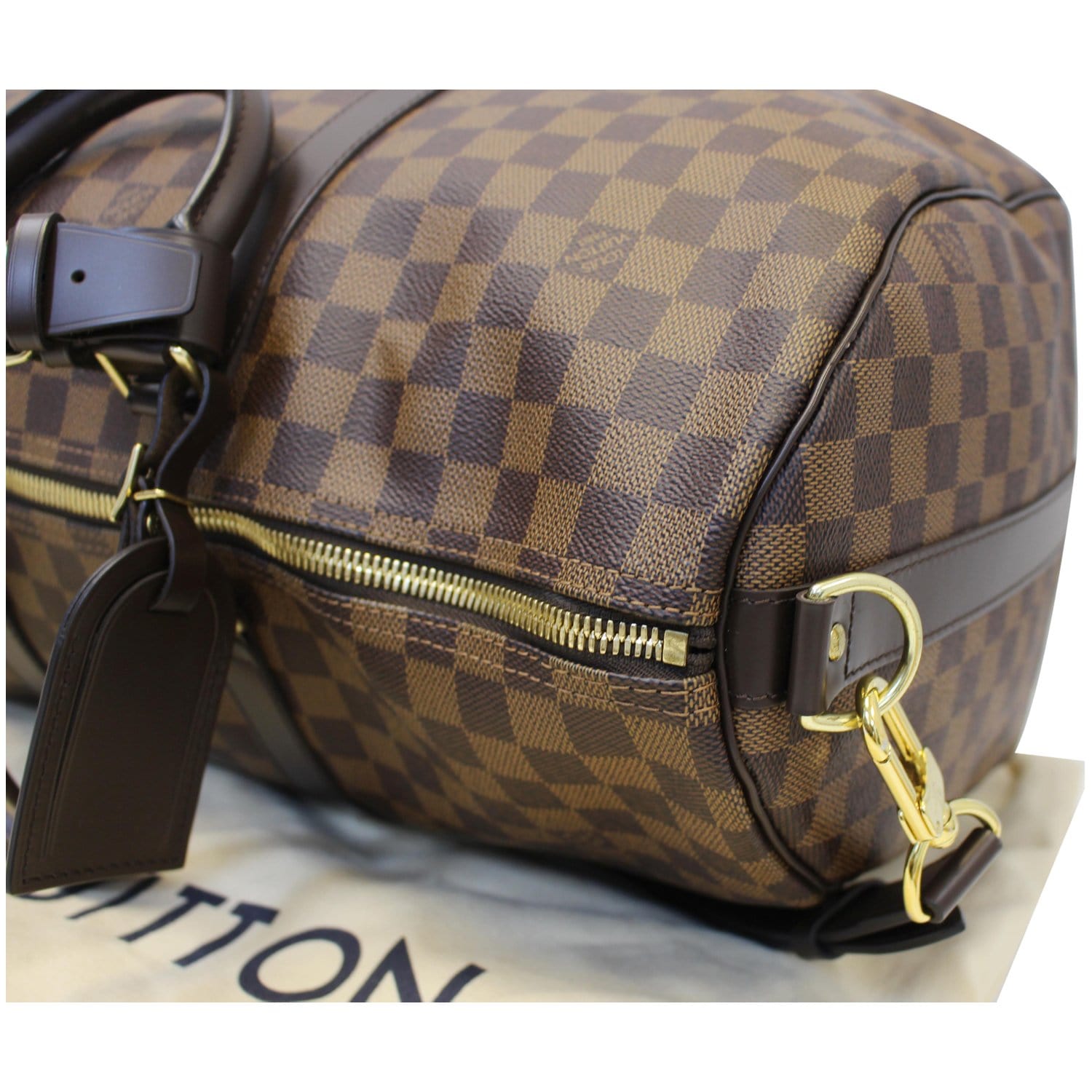 Keepall 45 Bandoulière, Used & Preloved Louis Vuitton Travel Bag, LXR USA, Brown