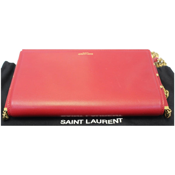 YVES SAINT LAURENT Zoe Lambskin Leather Shoulder Bag Red