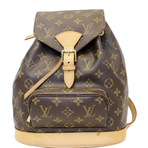 LOUIS VUITTON Montsouris MM Monogram Canvas Backpack Bag Brown