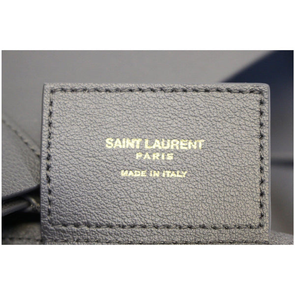 Yves Saint Laurent Shopping Tote Bag Leather Grey - ysl logo