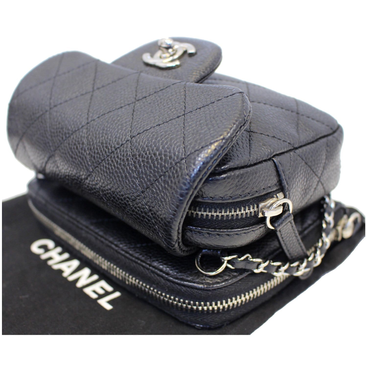 CHANEL Classic Mini Flap Quilted Lambskin Crossbody Bag Black-US