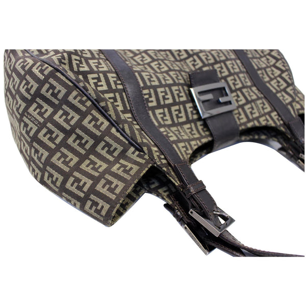 Fendi Shoulder Bag Zucchino Canvas Brown 