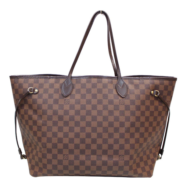 Lv Neverfull GM Monogram Canvas Bag Brown front view