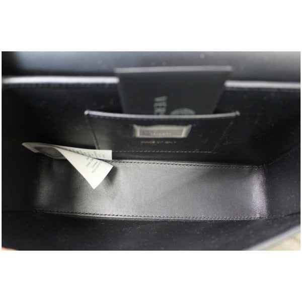 VERSACE Hearts Embellished Leather Shoulder Bag Black