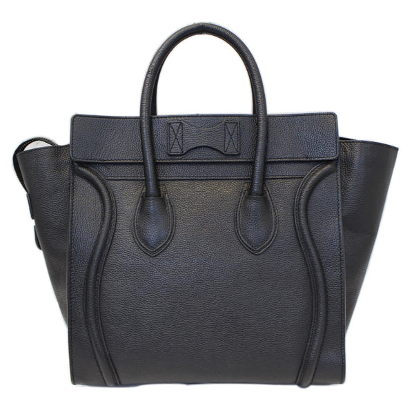 Celine Mini Luggage Black Leather Tote Bag - strap