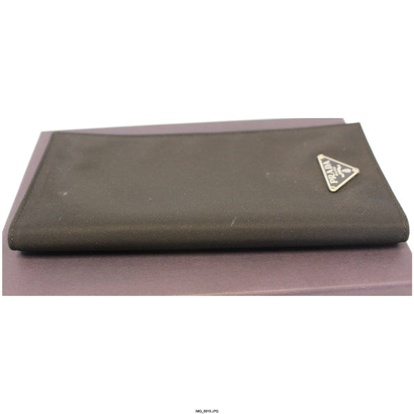 PRADA Black Nylon Checkbook Cover Wallet-US