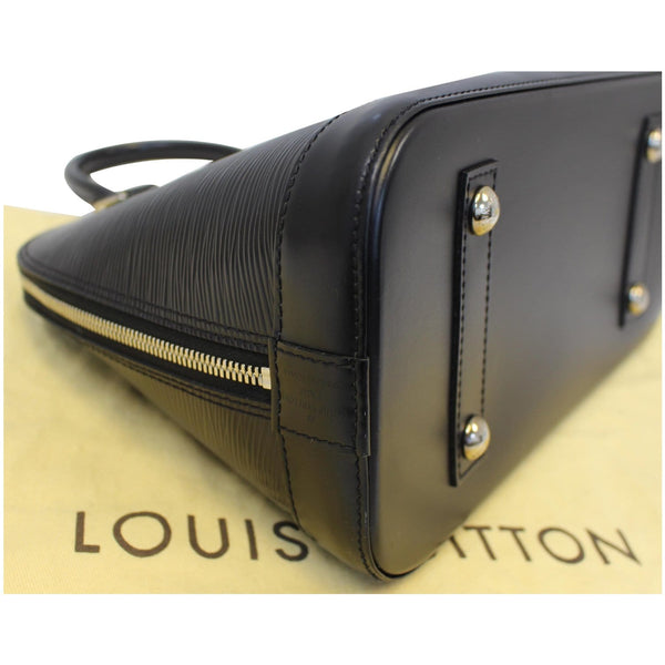 Louis Vuitton Alma Epi Leather Satchel Bag Black- Seams