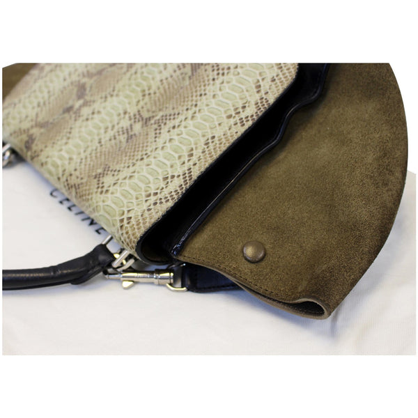 Celine Python & Black Leather Trapeze Bag - side view