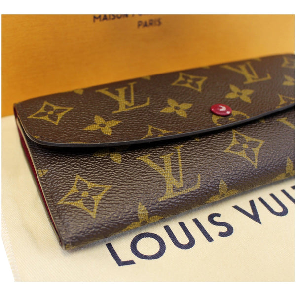 LOUIS VUITTON Emilie Monogram Canvas Wallet Brown