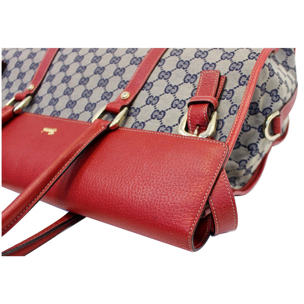 GUCCI GG Monogram Canvas Work Tote Bag Navy/Red
