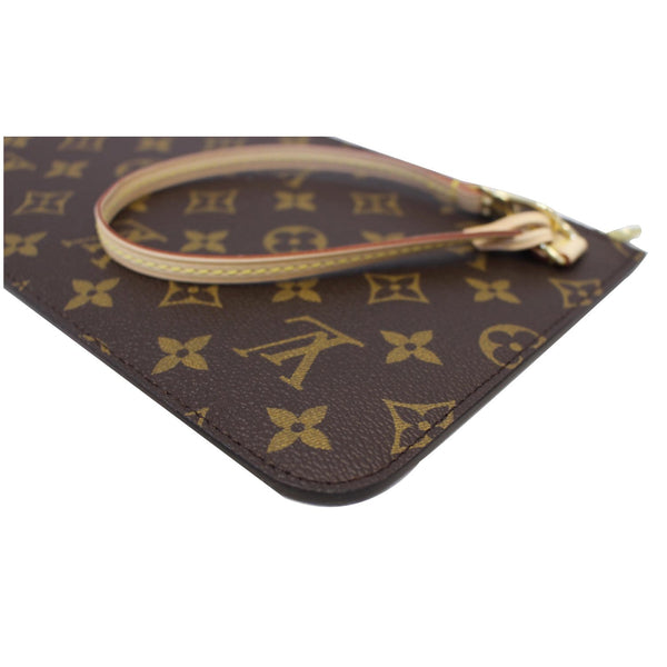 LOUIS VUITTON Pochette Wristlet Pouch Monogram Canvas Neverfull MM Brown
