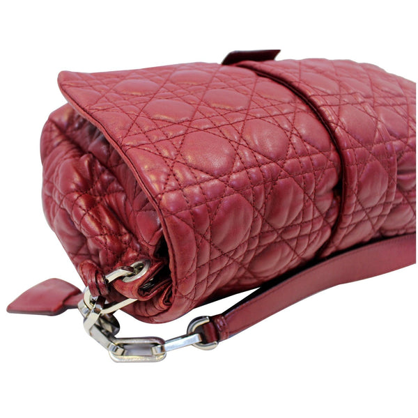 CHRISTIAN DIOR Medium Flap Cannage Leather Shoulder Bag Red-US