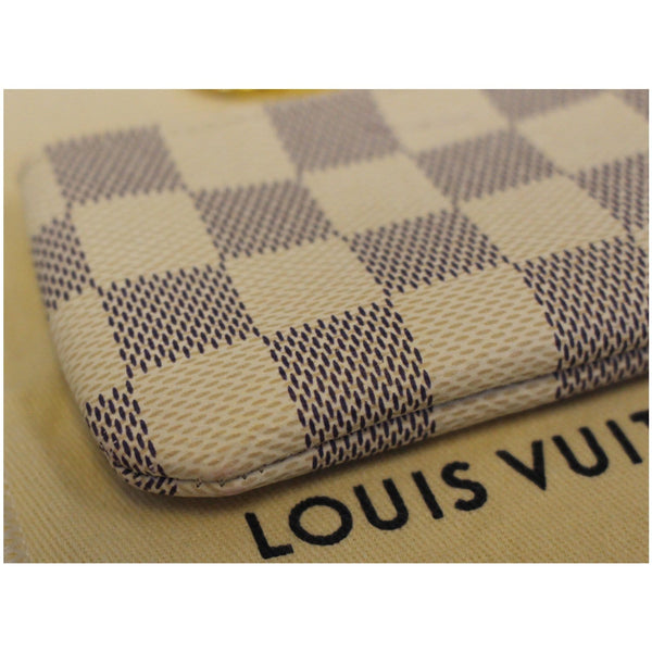 LOUIS VUITTON Pochette Key Cles Damier Azur Coin Case White