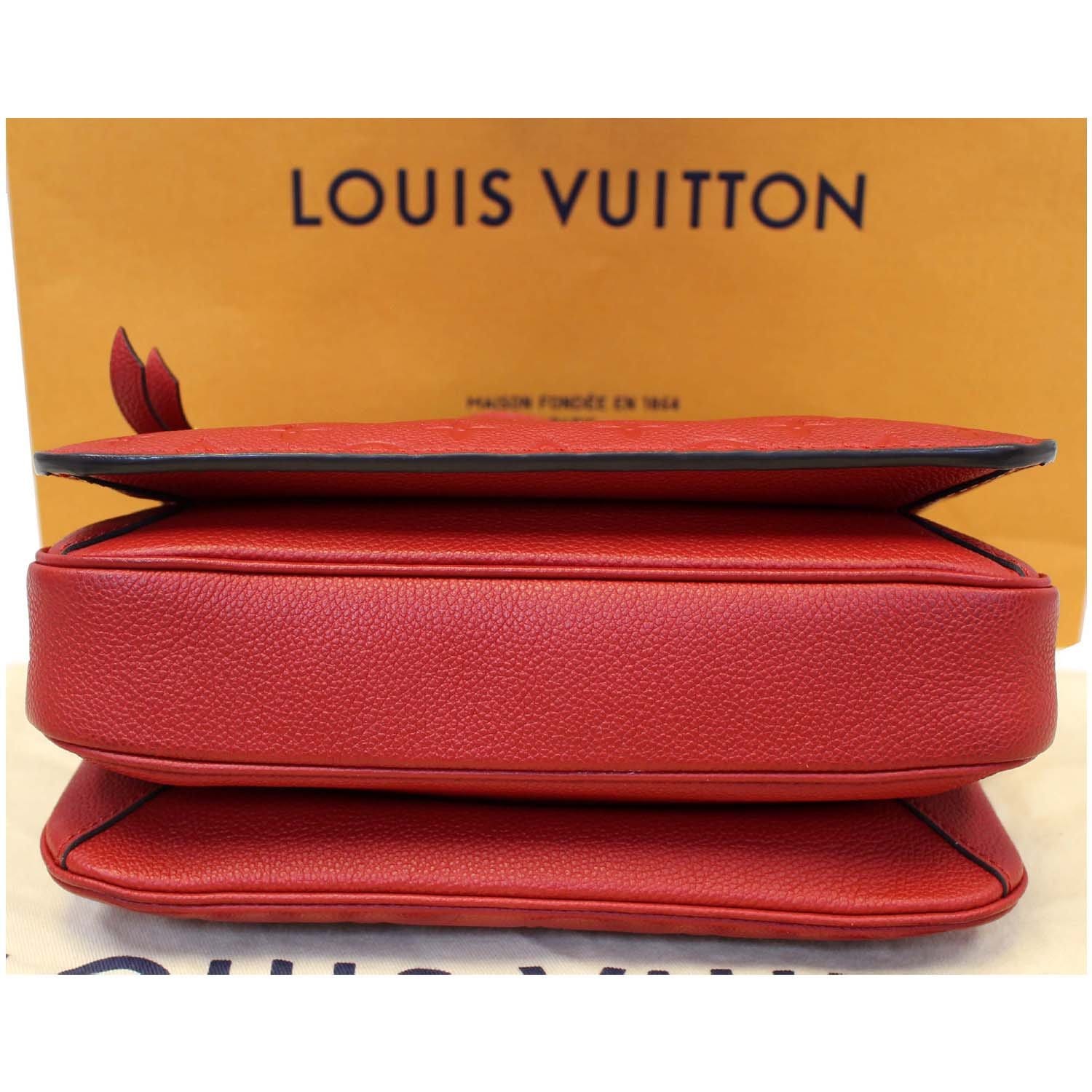 Louis Vuitton Red Empreinte Cerise Leather Monogram Pochette Metis Bag  598lvs615