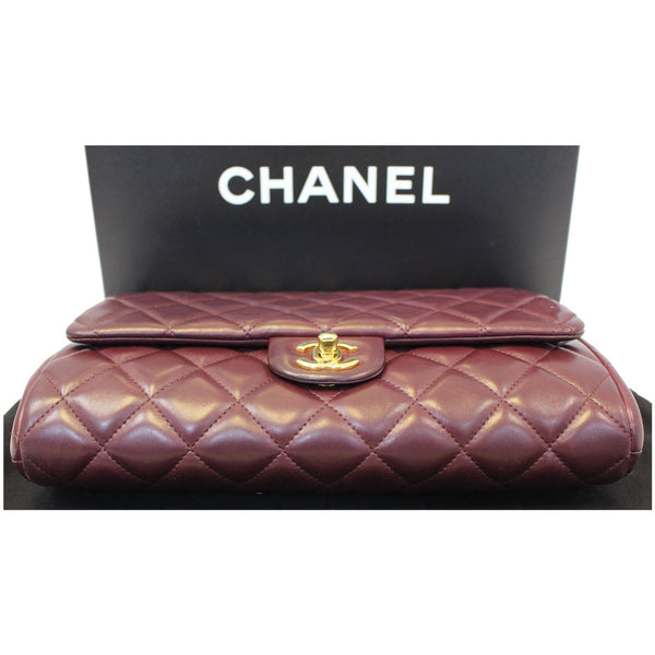 Chanel Flap Bag Clutch With Chain Quilted Lambskin exterior 