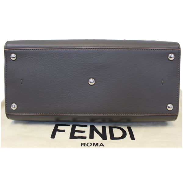 Fendi Petite 3Jours Calfskin Leather Tote Bag Dark Grey back view