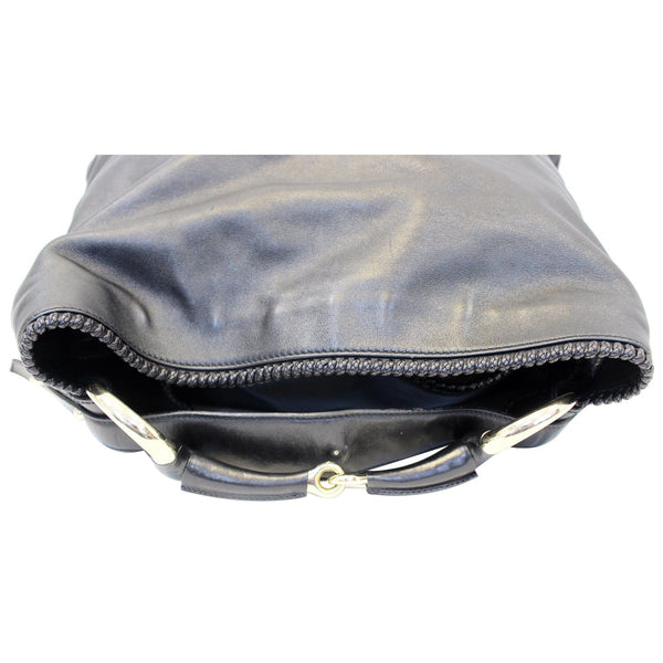 Gucci Hobo Bag Horsebit Large Black Leather - bottom view