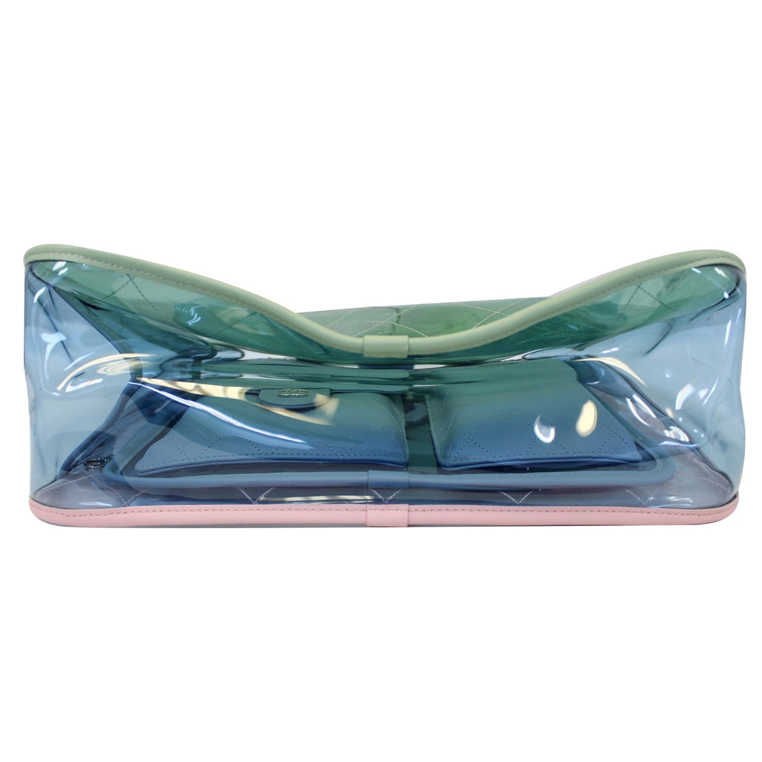 CHANEL Lambskin PVC Quilted Mini Coco Splash Flap Blue Green