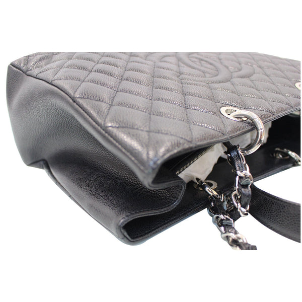 Chanel Tote Bag XL Grand Shopping Caviar Leather Black corner view