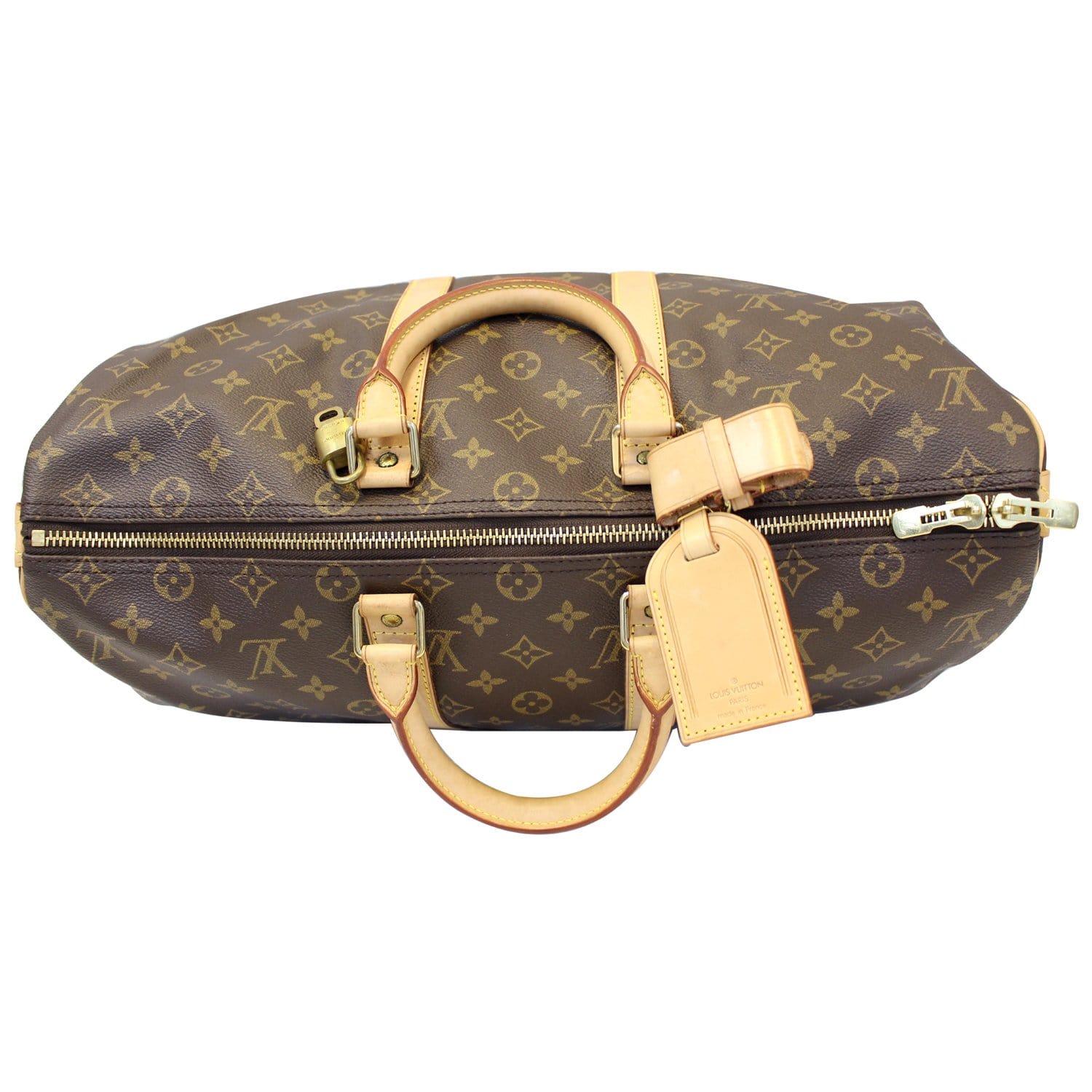 Keepall cloth travel bag Louis Vuitton Brown in Cloth - 31515854