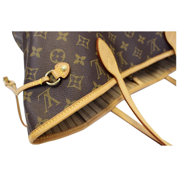 Louis Vuitton Neverfull MM Canvas Tote Shoulder Bag - leather
