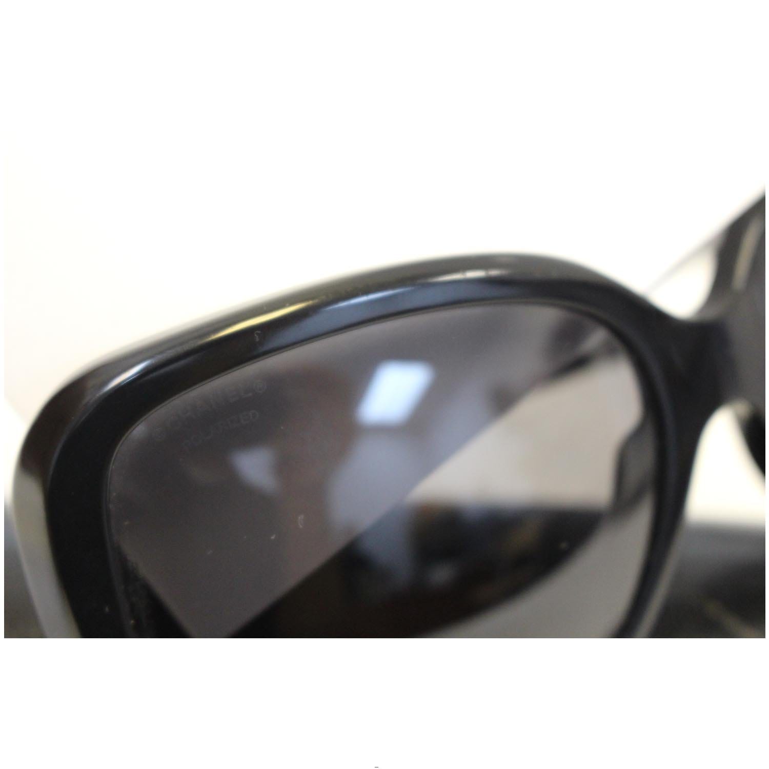 CHANEL Acetate CC Bow Sunglasses 5171 Black White 145600