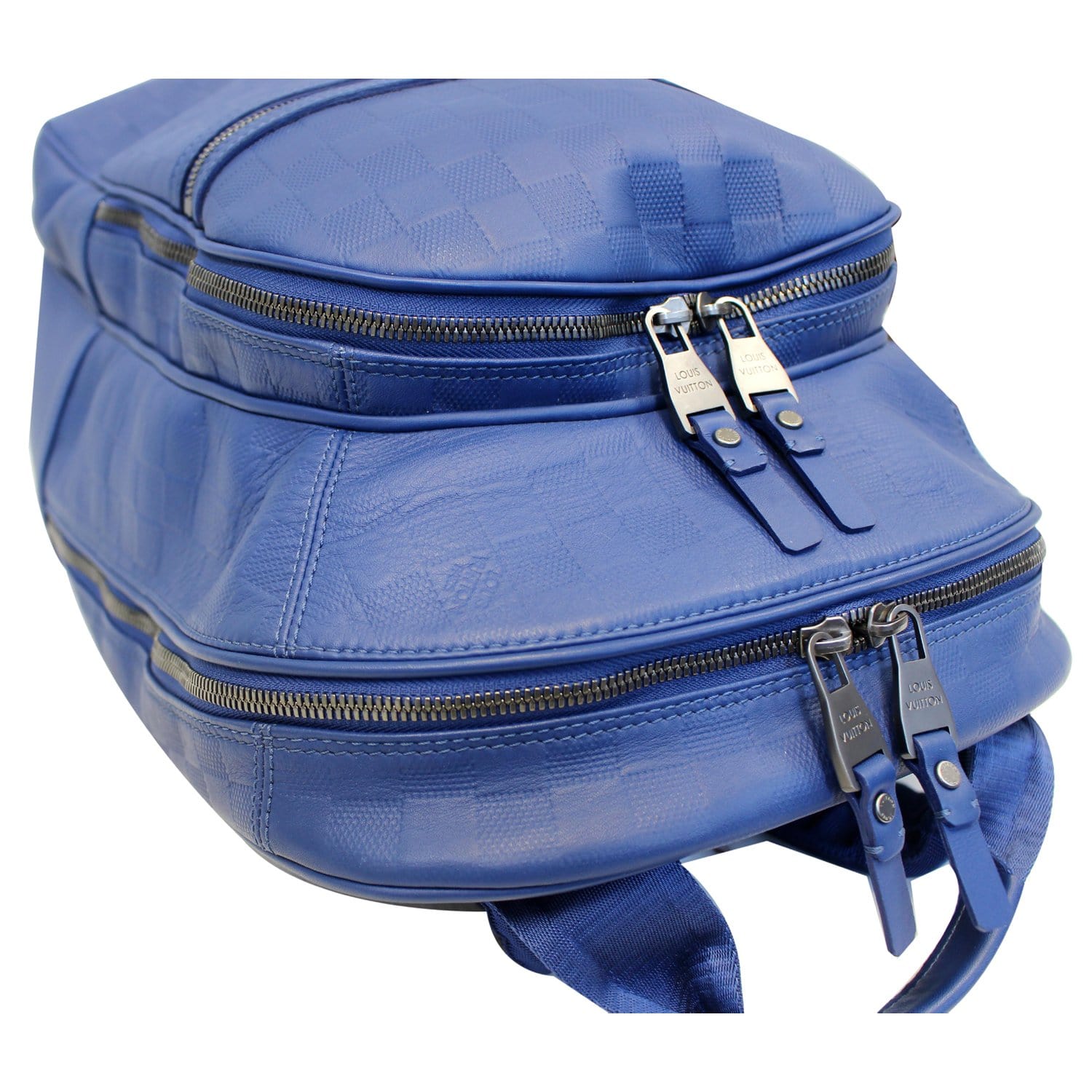 Michael backpack leather satchel Louis Vuitton Blue in Leather - 32718185