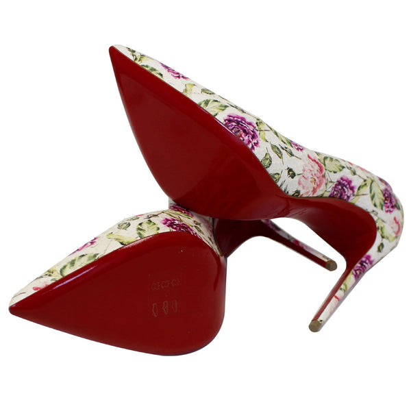 CHRISTIAN LOUBOUTIN Pigalle Follies Watersnake Floral Pumps US 11-US