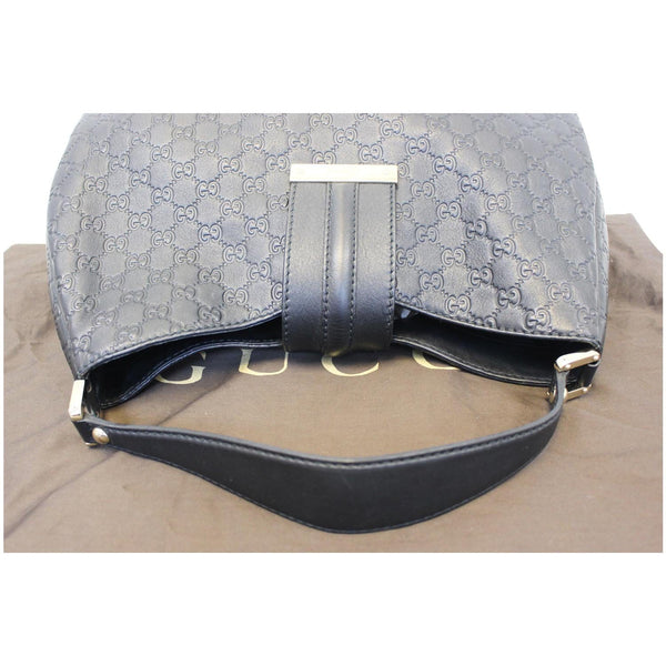 GUCCI New Web Guccissima Leather Hobo Bag Black 233604