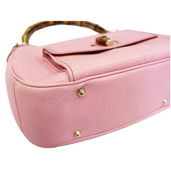 Gucci Bag Calfskin Bamboo Top Handle Pink - corner