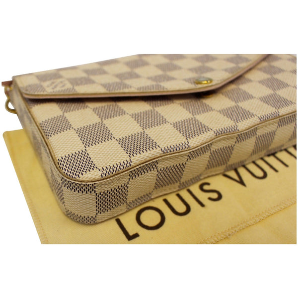 LOUIS VUITTON Pochette Felicie Damier Azur Crossbody Bag White