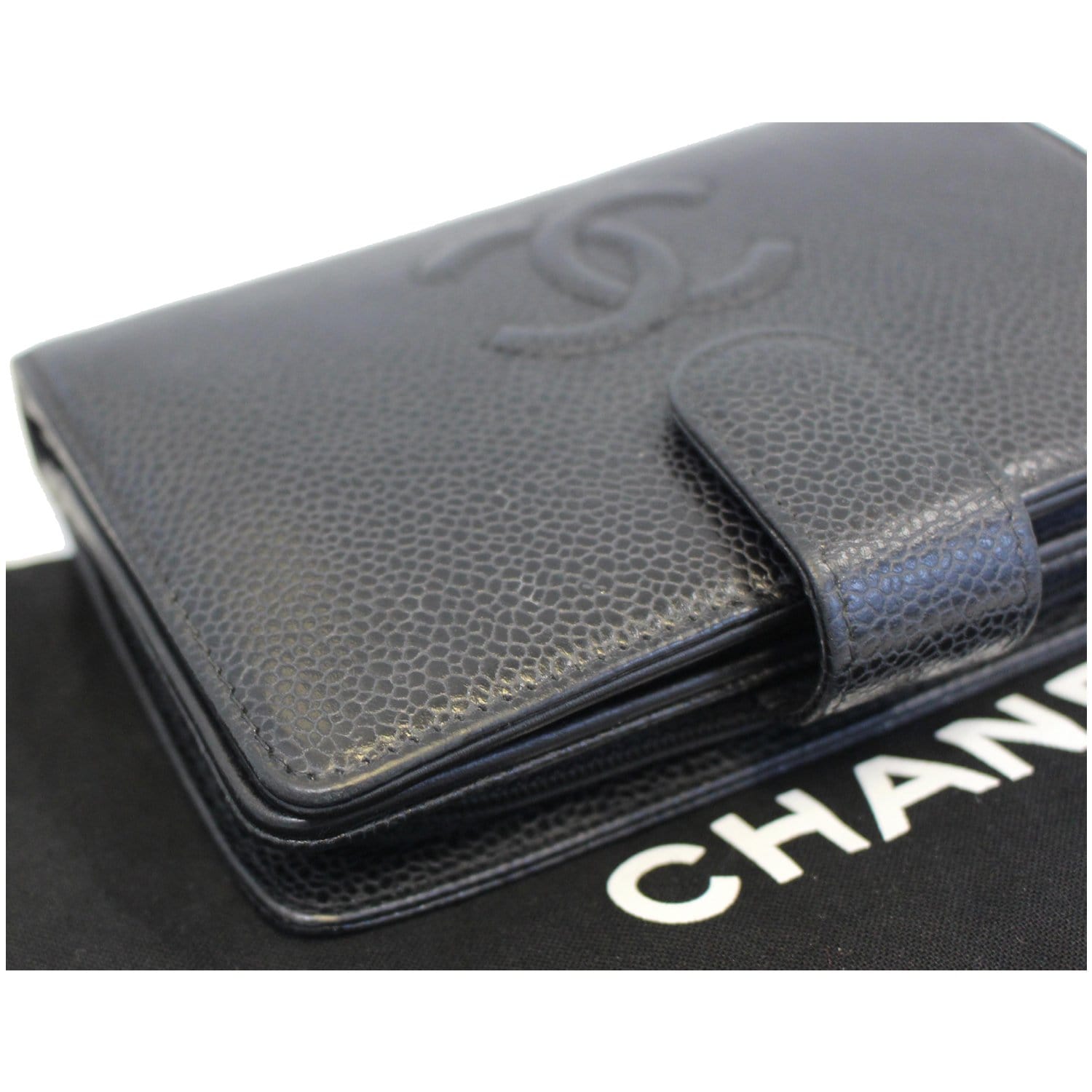 Chanel Gold Leather Bi Fold Large Wallet