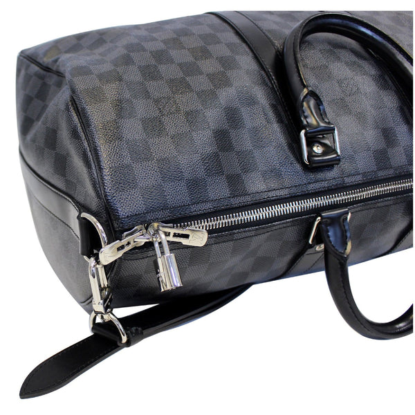 Louis Vuitton Keepall 45 Damier Bandouliere Travel Bag - bag zip 