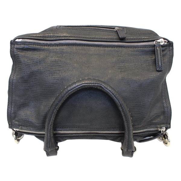 GIVENCHY Pandora Lizard Print Embossed Leather Shoulder Bag Black-US