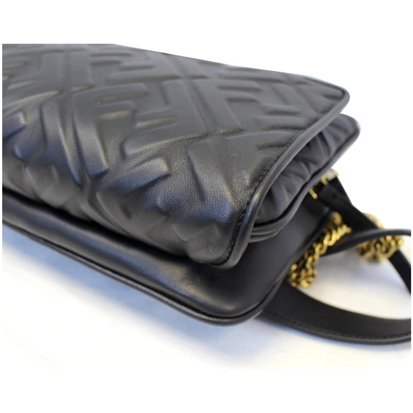 Fendi Upside Down Leather Belt Bag in Black shiny exterior