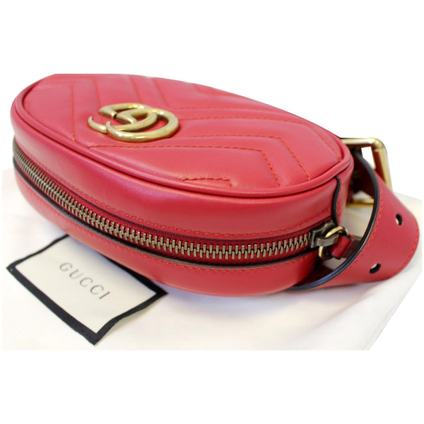 Gucci GG Marmont Matelasse Leather Belt Bag Red