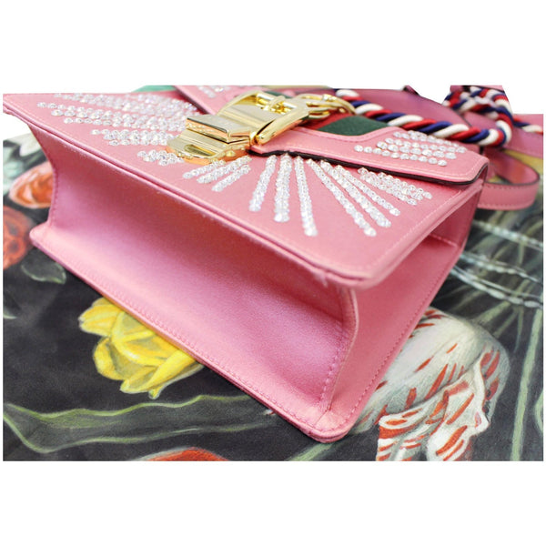 Gucci Shoulder Bag Mini Sylvie Satin Crystal Peony - right view