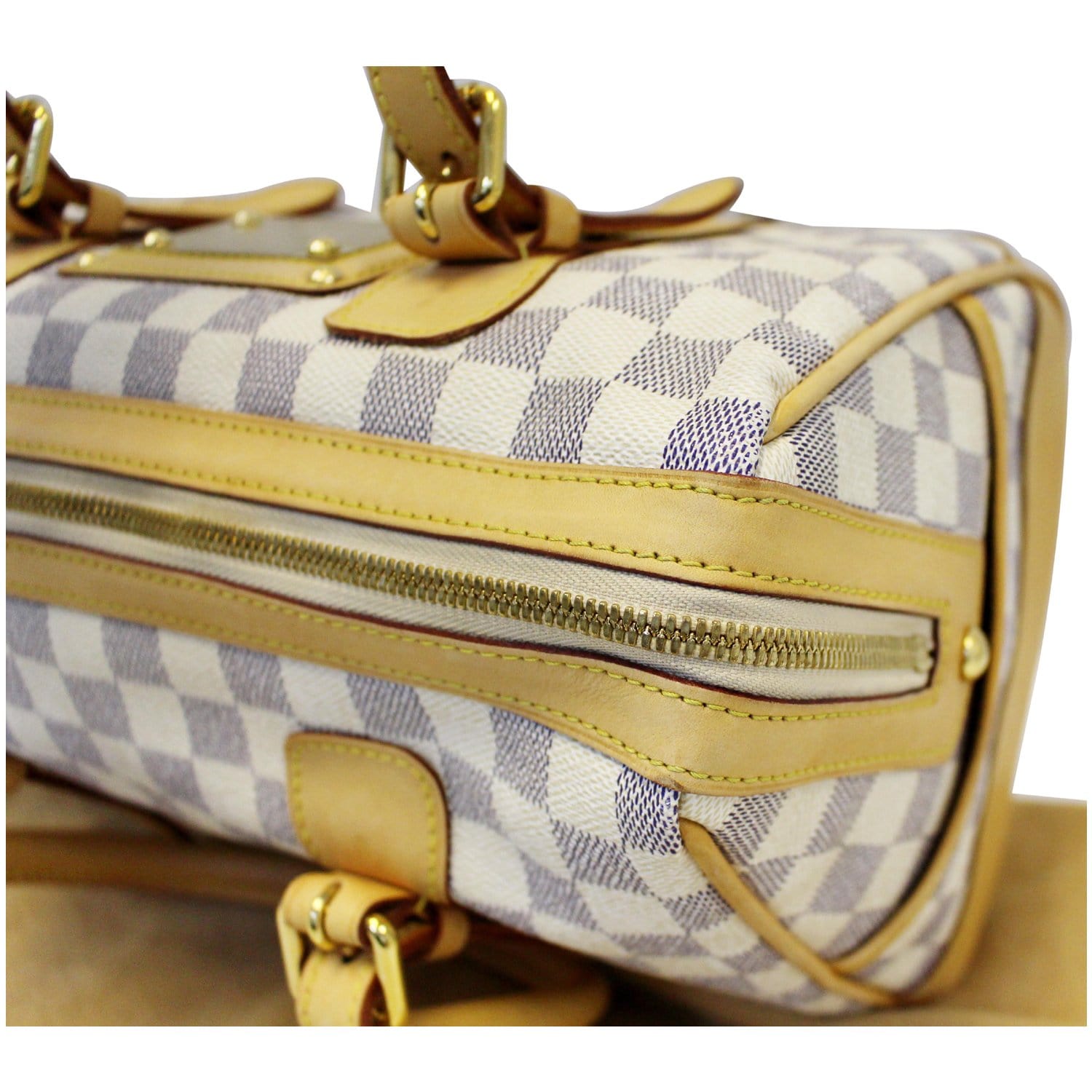 LOUIS VUITTON Berkeley Damier Azur Satchel Handbag White-E5507